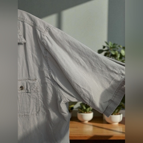 Croft & Barrow Men's Gray Casual Button Down Shirt Size Large (EUC) - Picture 6 of 11